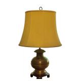 BR1 - Vintage Brass Table Lamp with Cream Shade