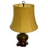 BR1 - Vintage Brass Table Lamp with Cream Shade