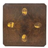 BR1 - Vintage Simmons Folding Metal Card Table with Wood Grain Top
