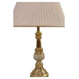 LLR - Vintage Gold and White Table Lamp