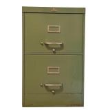 BR2 - Vintage Green All Steel 2-Drawer File Cabinet