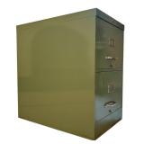 BR2 - Vintage Green All Steel 2-Drawer File Cabinet