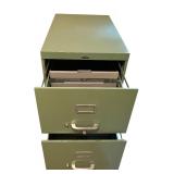 BR2 - Vintage Green All Steel 2-Drawer File Cabinet