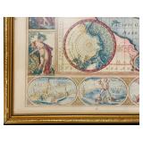 LLR - Framed Vintage World Map Art Print by Ioannes Ianssonius 1621 Style
