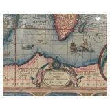 LLR - Framed Vintage World Map Art Print by Ioannes Ianssonius 1621 Style