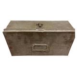 LO - Vintage Office Lot with Metal Tin Box, Desk Set, Brass Toast Rack, and More