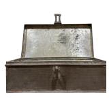 LO - Vintage Office Lot with Metal Tin Box, Desk Set, Brass Toast Rack, and More