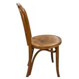 BR1 - Vintage Wooden Dining Chair with Curved Backrest