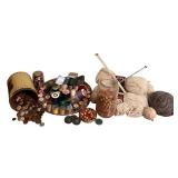 BR2 - Large Collection of Sewing Supplies with Yarn, Buttons, Thread, and Accessories