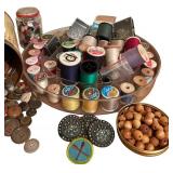 BR2 - Large Collection of Sewing Supplies with Yarn, Buttons, Thread, and Accessories
