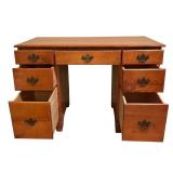 BR1 - 1949 Solid Maple Vintage Desk with 7 Drawers