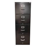 LO - Black Metal 4-Drawer Locking File Cabinet with Key