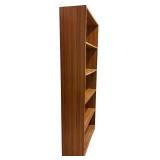 Vintage Wood Bookcase with 6 Shelves and Particle Back