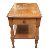 LLR - Vintage Wooden End Table with Drawer and Shelf