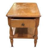 LLR - Vintage Wooden End Table with Drawer and Shelf