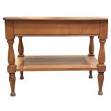 LLR - Vintage Wooden End Table with Drawer and Shelf