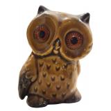 LLR - Group of 3 Figurines with Vintage Floral Tin, Porcelain Owl and Elephant, Wooden Mask