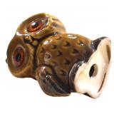 LLR - Group of 3 Figurines with Vintage Floral Tin, Porcelain Owl and Elephant, Wooden Mask