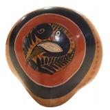 LLR - Group of 3 Figurines with Vintage Floral Tin, Porcelain Owl and Elephant, Wooden Mask