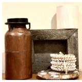 LLR - Home Decor Collection with Vintage Wall Hanging, Small Shade, Container, and Coasters