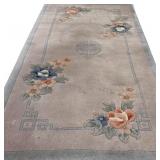 LLR - Vintage Chinese Wool Rug with Floral Design