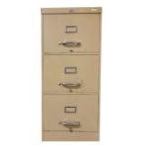LO - Vintage 3-Drawer File Cabinet, 42in High, Beige Metal