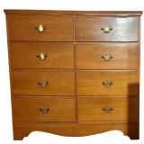 A - Vintage Eight Drawer Dresser with Brass Pulls