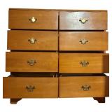 A - Vintage Eight Drawer Dresser with Brass Pulls