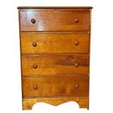A - Vintage 4-Drawer Wooden Dresser