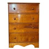 A - Vintage 4-Drawer Wooden Dresser