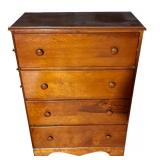 A - Vintage 4-Drawer Wooden Dresser