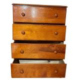 A - Vintage 4-Drawer Wooden Dresser