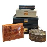 LR - Collection of Vintage Jewelry and Trinket Boxes Assorted Styles
