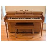 LR - Cable Upright Piano with Bench, 58 Inch Wide Oak Finish