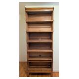 O - Globe-Wernicke 6-Stack Oak Sectional Bookcase with Glass Doors