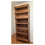 O - Globe-Wernicke 6-Stack Oak Sectional Bookcase with Glass Doors
