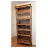 O - Globe-Wernicke 6-Stack Oak Sectional Bookcase with Glass Doors