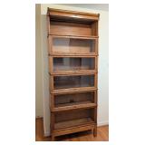 O - Globe-Wernicke 6-Stack Oak Sectional Bookcase with Glass Doors