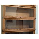 O - Globe-Wernicke 6-Stack Oak Sectional Bookcase with Glass Doors