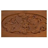 LR - Teak Wood Chest with Dragon and Phoenix Carvings
