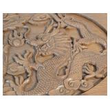 LR - Teak Wood Chest with Dragon and Phoenix Carvings