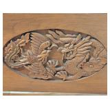 LR - Teak Wood Chest with Dragon and Phoenix Carvings