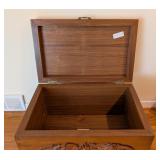 LR - Teak Wood Chest with Dragon and Phoenix Carvings