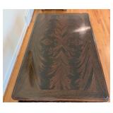 LR - Vintage Carved Wooden Coffee Table with Claw Feet