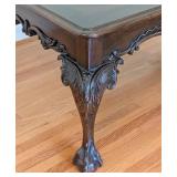 LR - Vintage Carved Wooden Coffee Table with Claw Feet