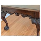 LR - Vintage Carved Wooden Coffee Table with Claw Feet