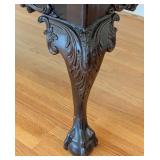 LR - Vintage Carved Wooden Coffee Table with Claw Feet