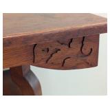 LR - Antique Wooden Accent Table with Carved Details