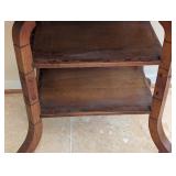 LR - Antique Wooden Accent Table with Carved Details