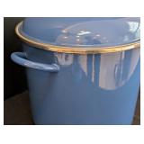 K - Le Creuset Blue Enamel Stock Pot with Lid